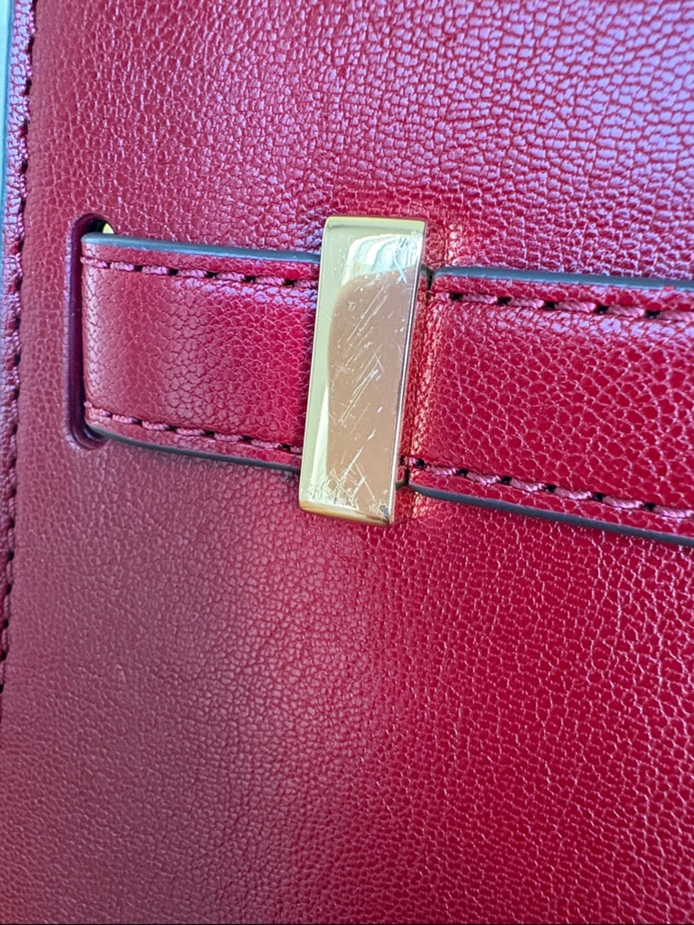Tory Burch Red Leather Crossbody with Gold Hardware - Picture 10 of 16